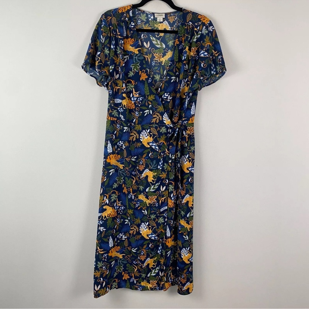 J. Crew Blue Floral Midi Dress